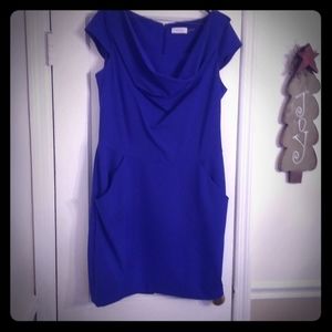 Calvin Klein royal blue cap sleeve dress